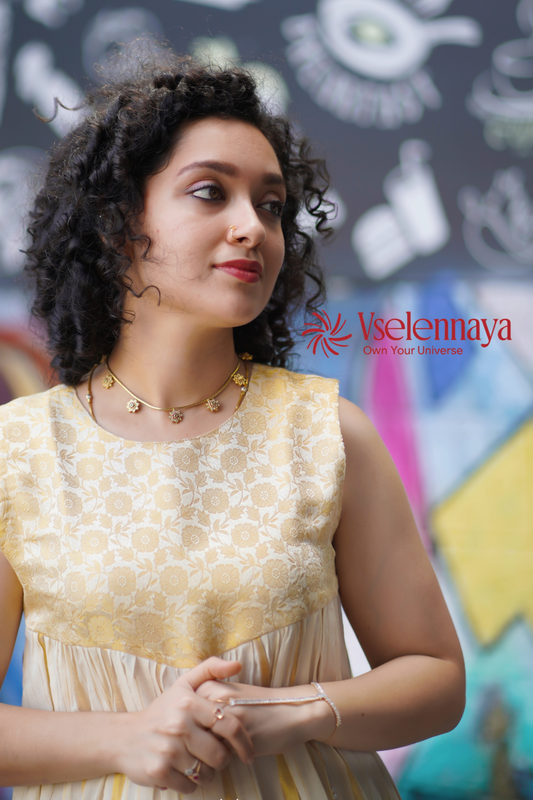 Hemam -Butter Yellow with Off-White with Gold Vertical Zari stripes(Onam Special Limited Design)
