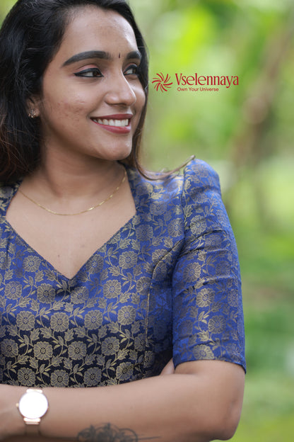 Kasavu- Royal Blue (Onam Special Limited Design)