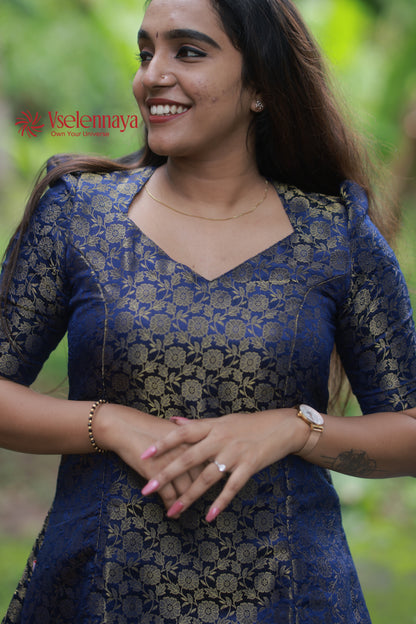 Kasavu- Royal Blue (Onam Special Limited Design)