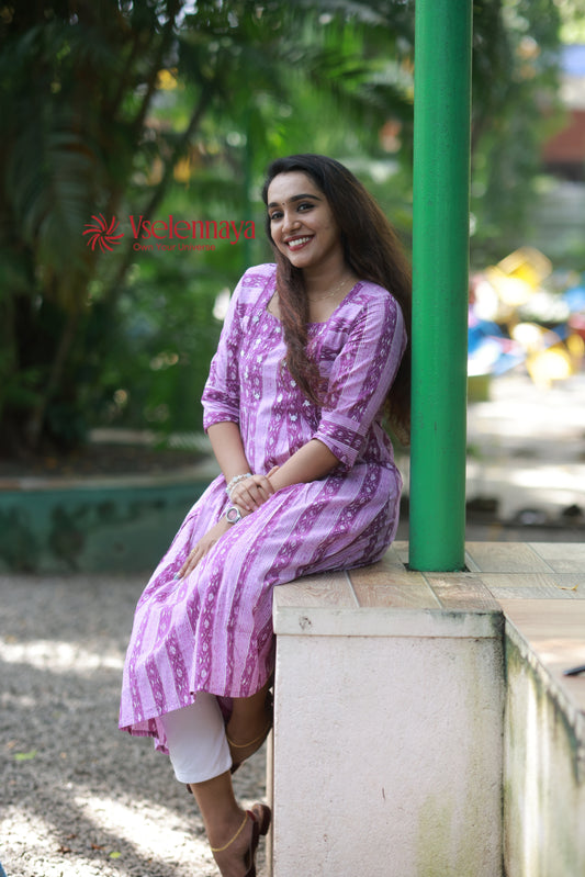 Flora Dot Dress-Purple