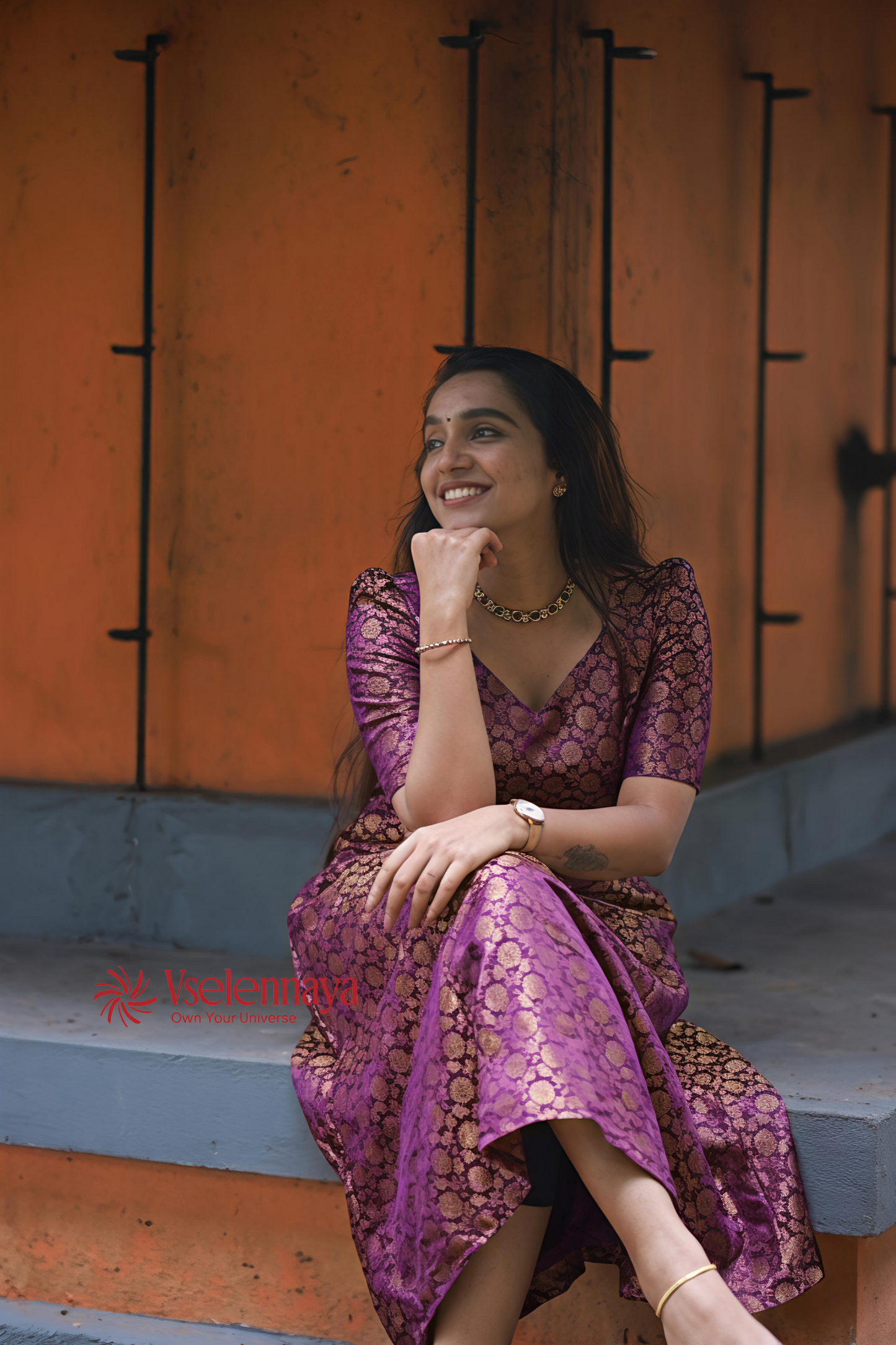 Kasavu-Deep Plum Purple (Onam Special Limited Design)
