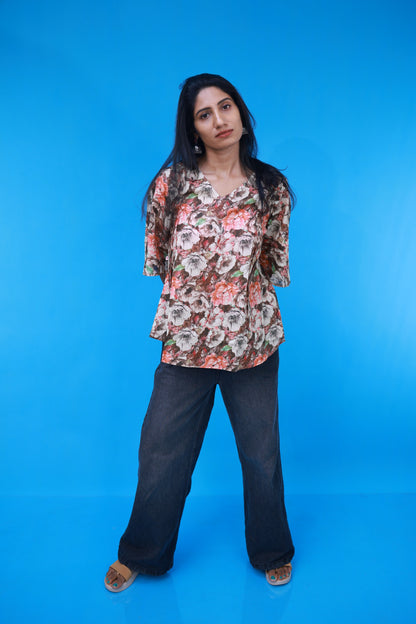 Cotton Short Top - Coffee Brown