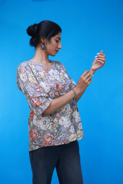Cotton Short Top - Gray
