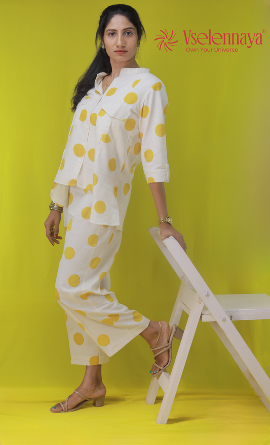 Polka Co-Ord set - Mustard Yellow