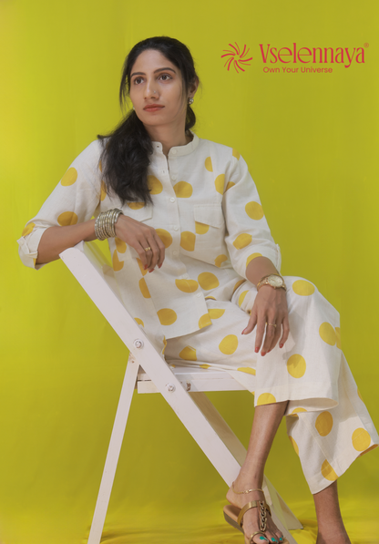 Polka Co-Ord set - Mustard Yellow