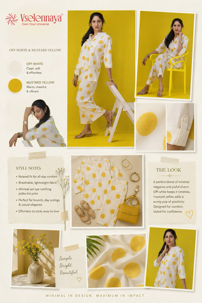 Polka Co-Ord set - Mustard Yellow
