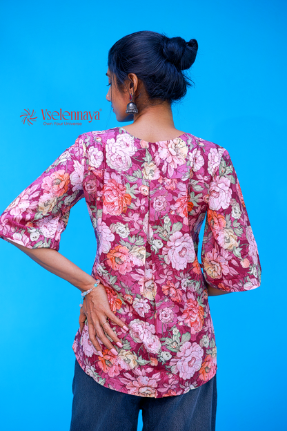Cotton Short Top - Deep Mulberry Plum