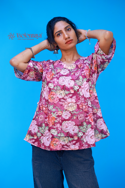 Cotton Short Top - Deep Mulberry Plum