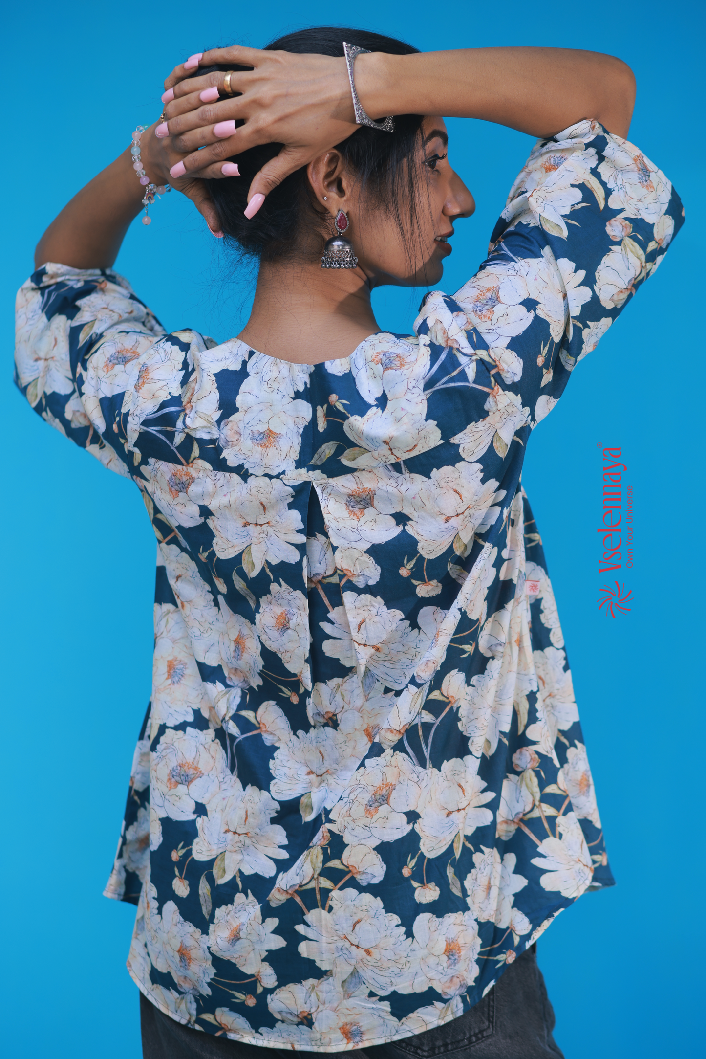 Cotton Short Top - Dark Teal Blue