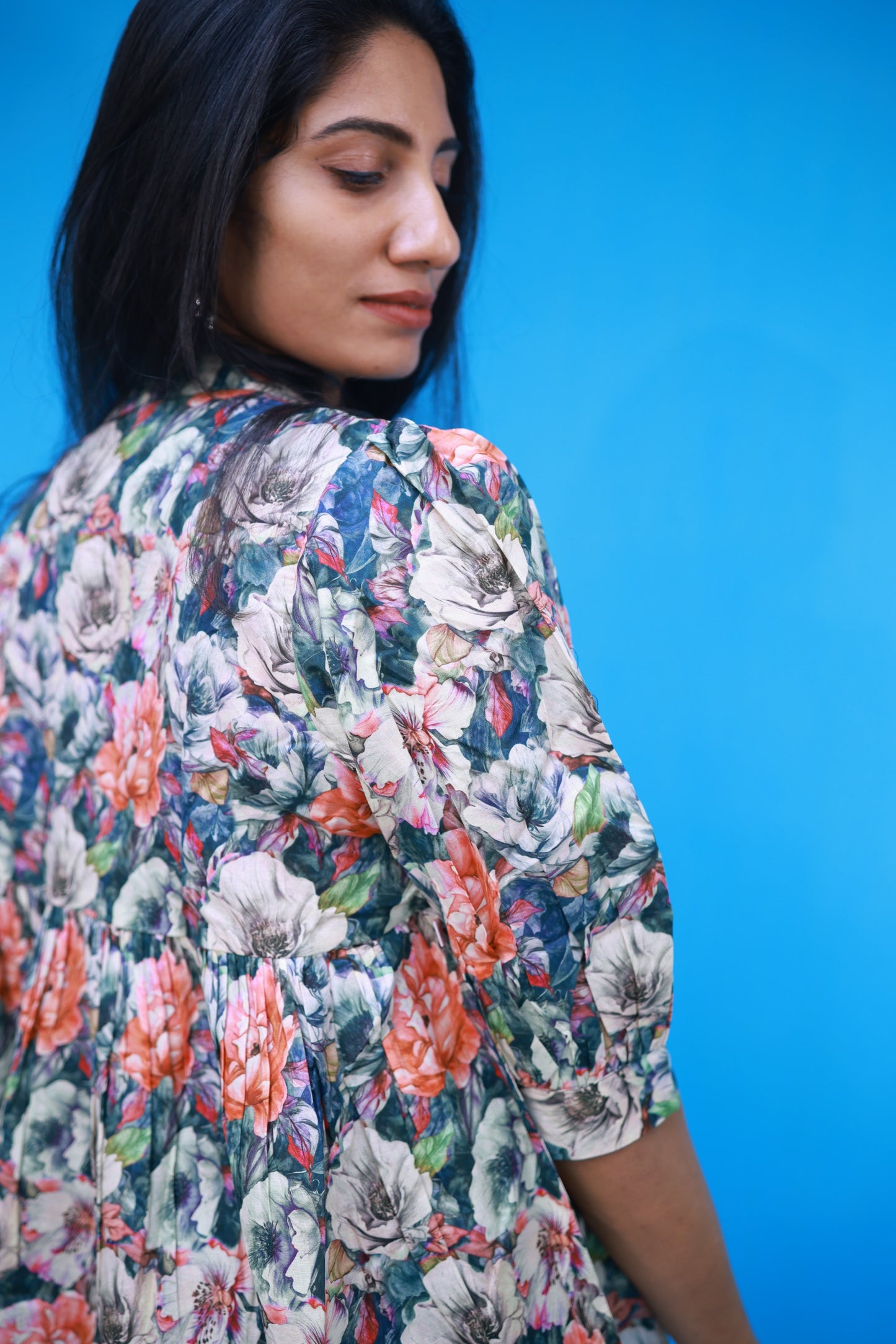 Gathered Shirt - Teal Green