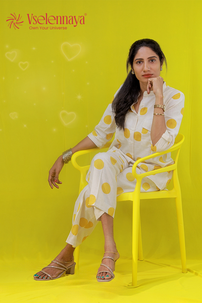 Polka Co-Ord set - Mustard Yellow