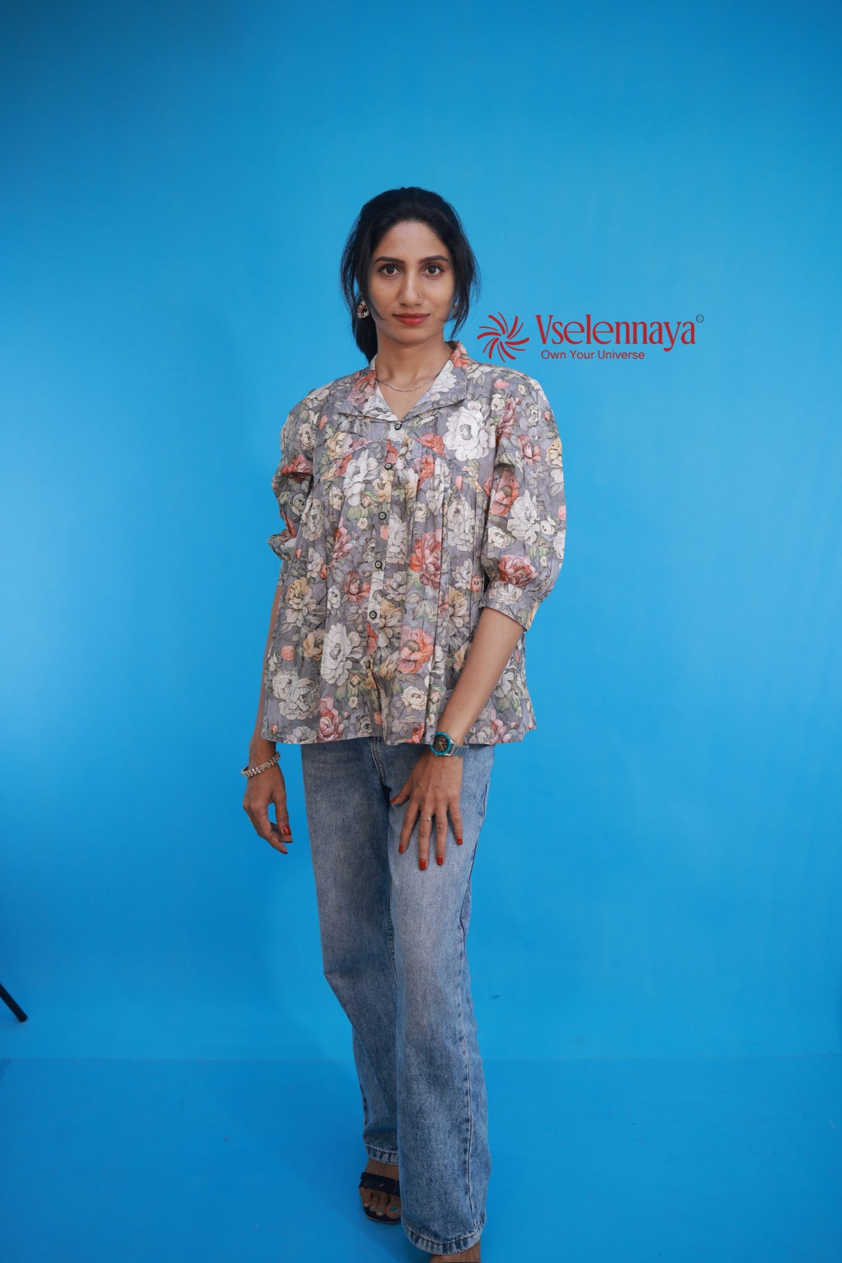 Gathered Shirt - Grey