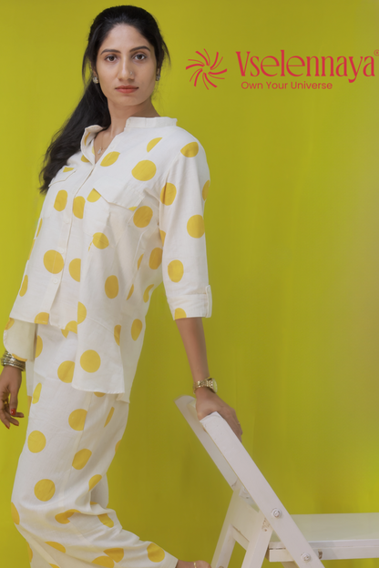 Polka Co-Ord set - Mustard Yellow