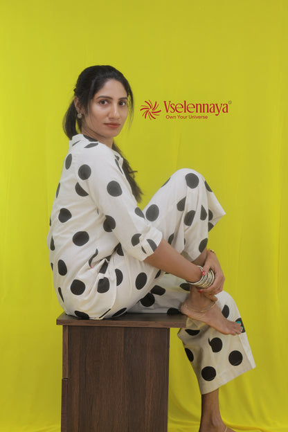 Polka Co-Ord set - Black