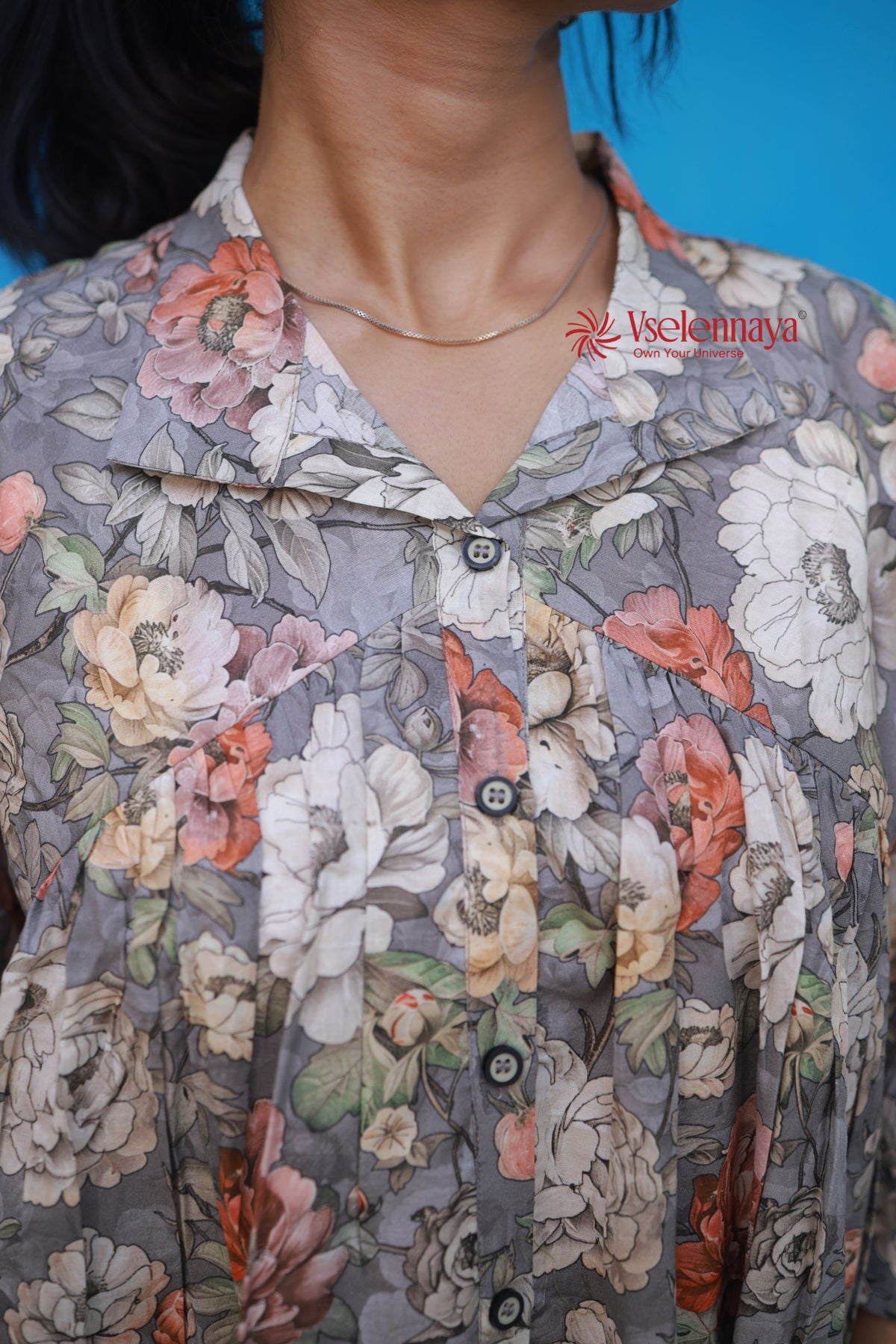 Gathered Shirt - Grey
