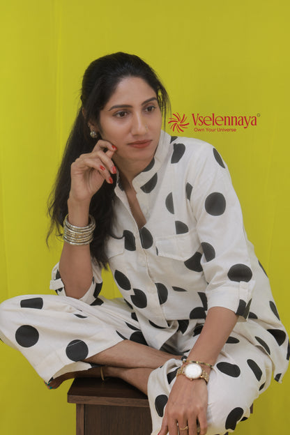 Polka Co-Ord set - Black