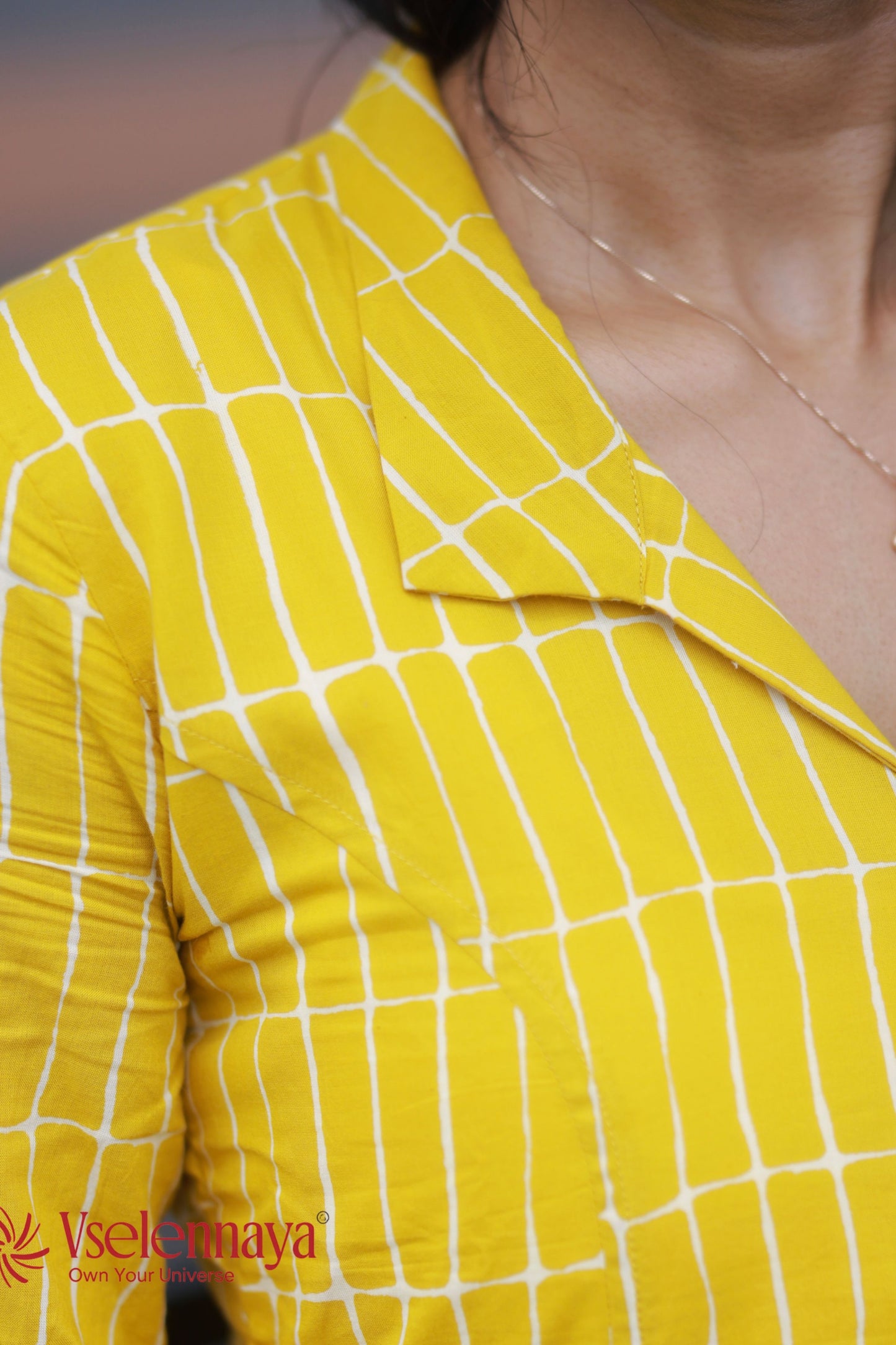 Cotton A-Line Dress - Mustard Yellow