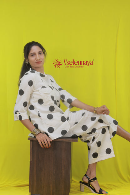Polka Co-Ord set - Black