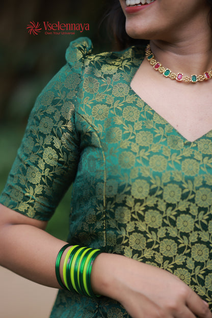 Kasavu-Emerald Green (Onam Special Limited Design)