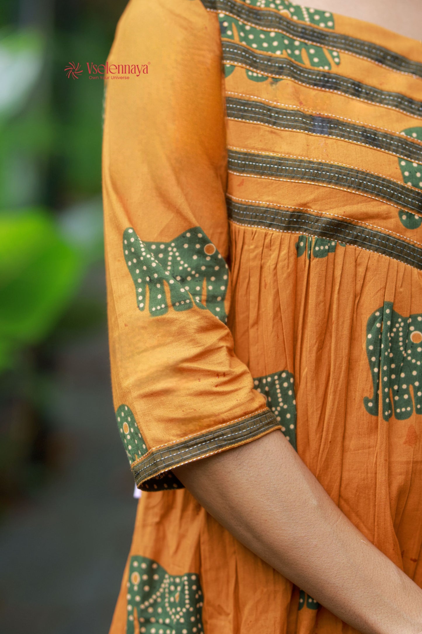 Gathered Dress - Mustard Yellow