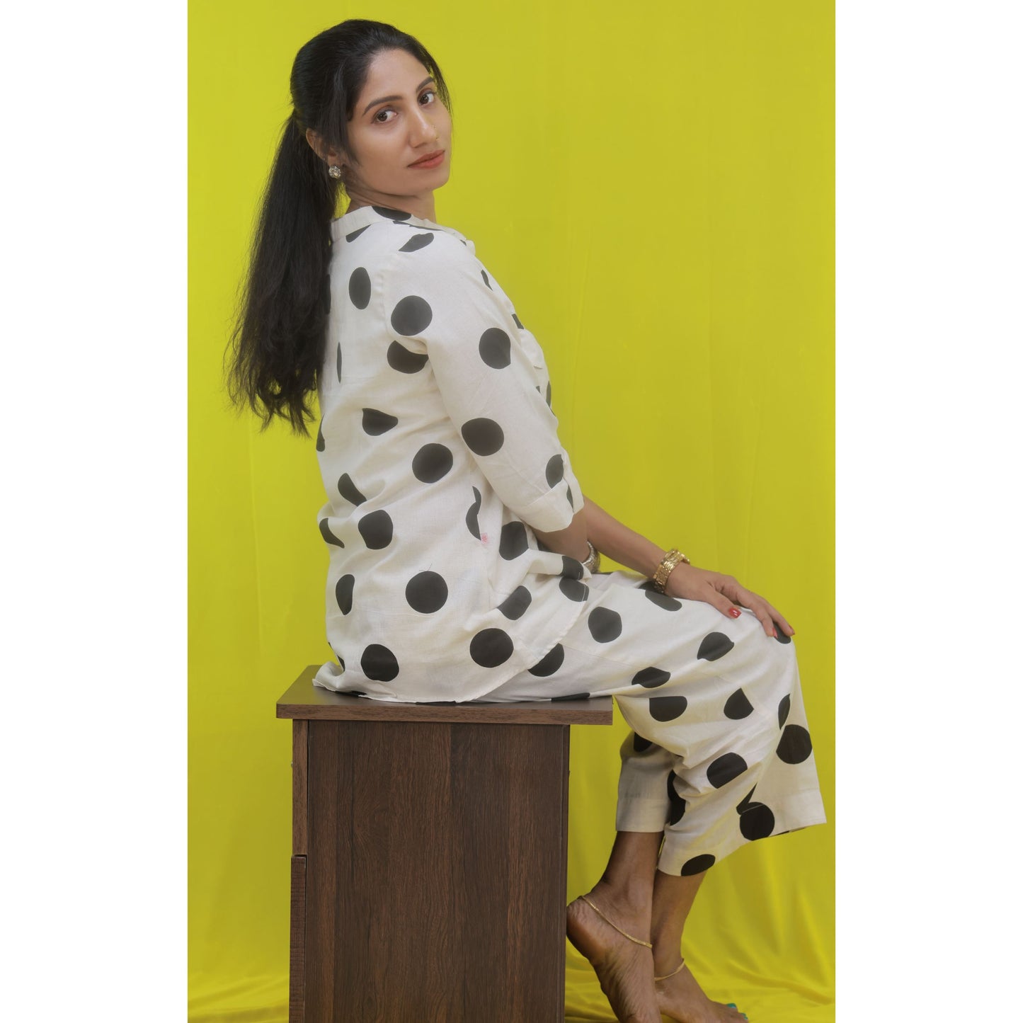 Polka Co-Ord set - Black