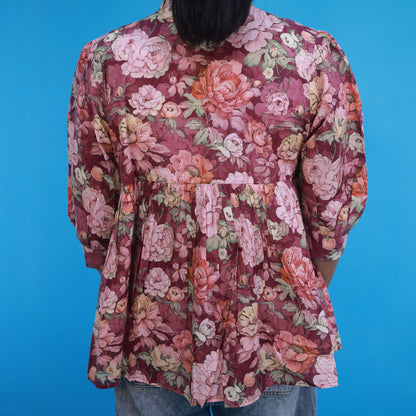 Gathered Shirt - Deep Mulberry Plum