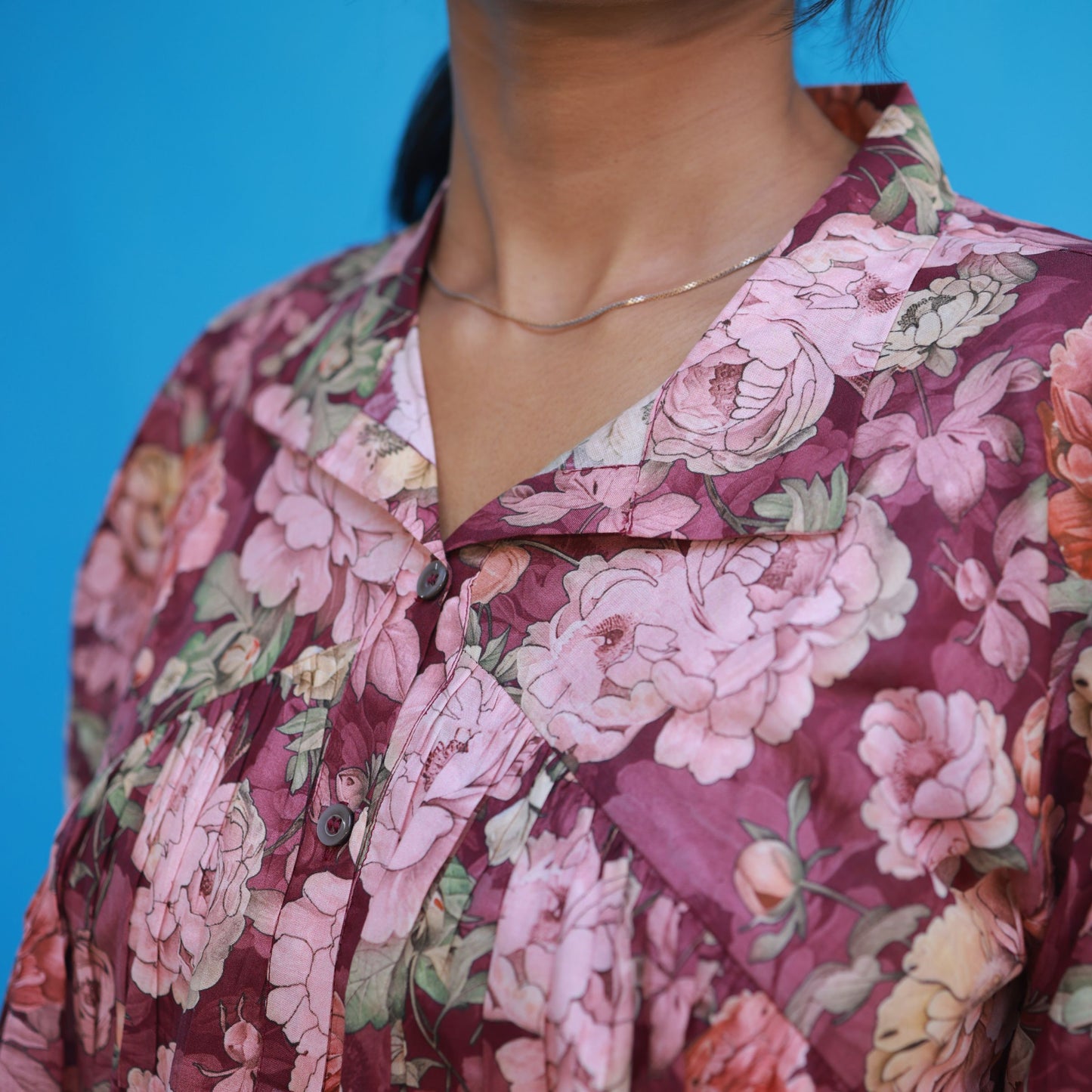 Gathered Shirt - Deep Mulberry Plum