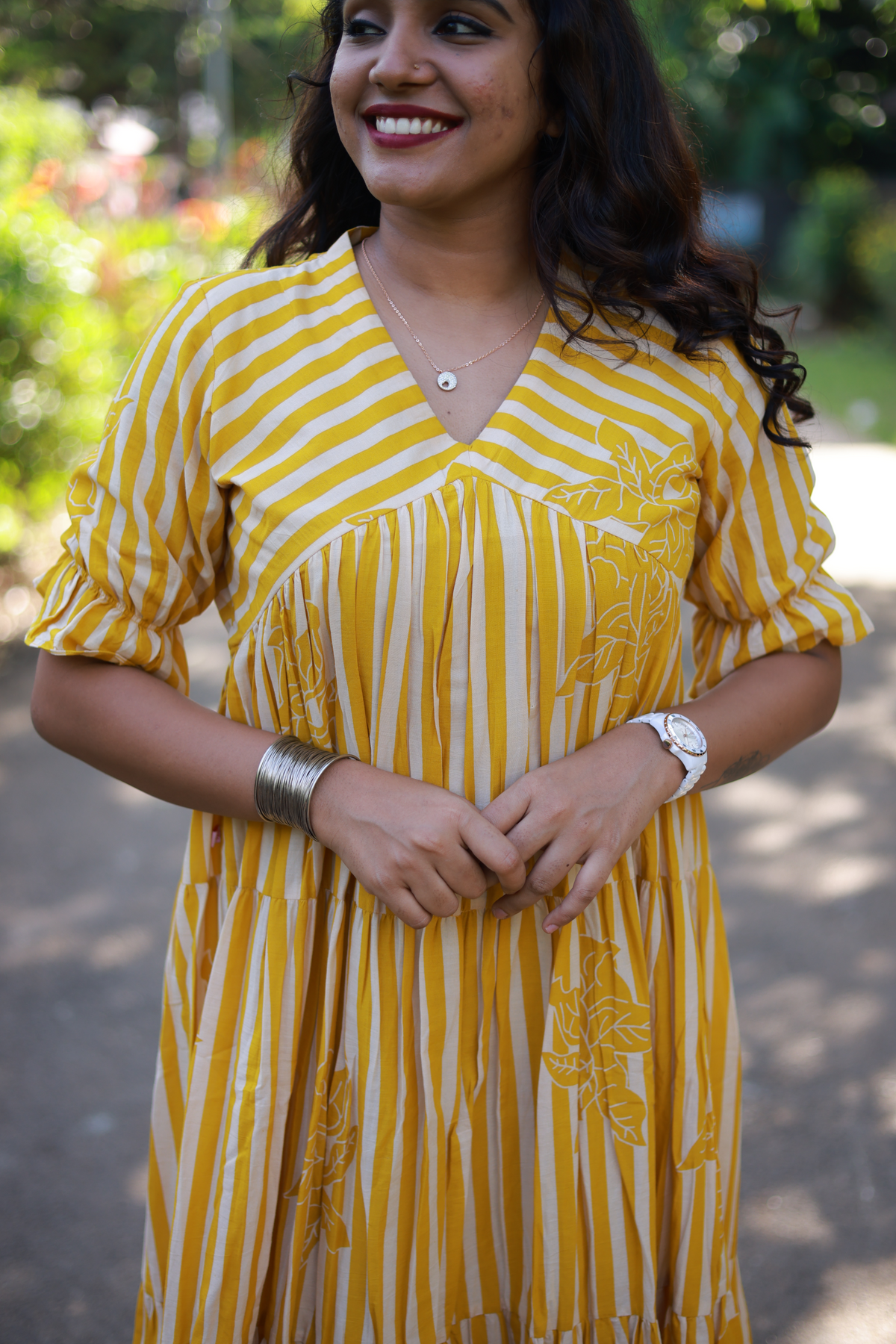Tiered dress(Mustard yellow)