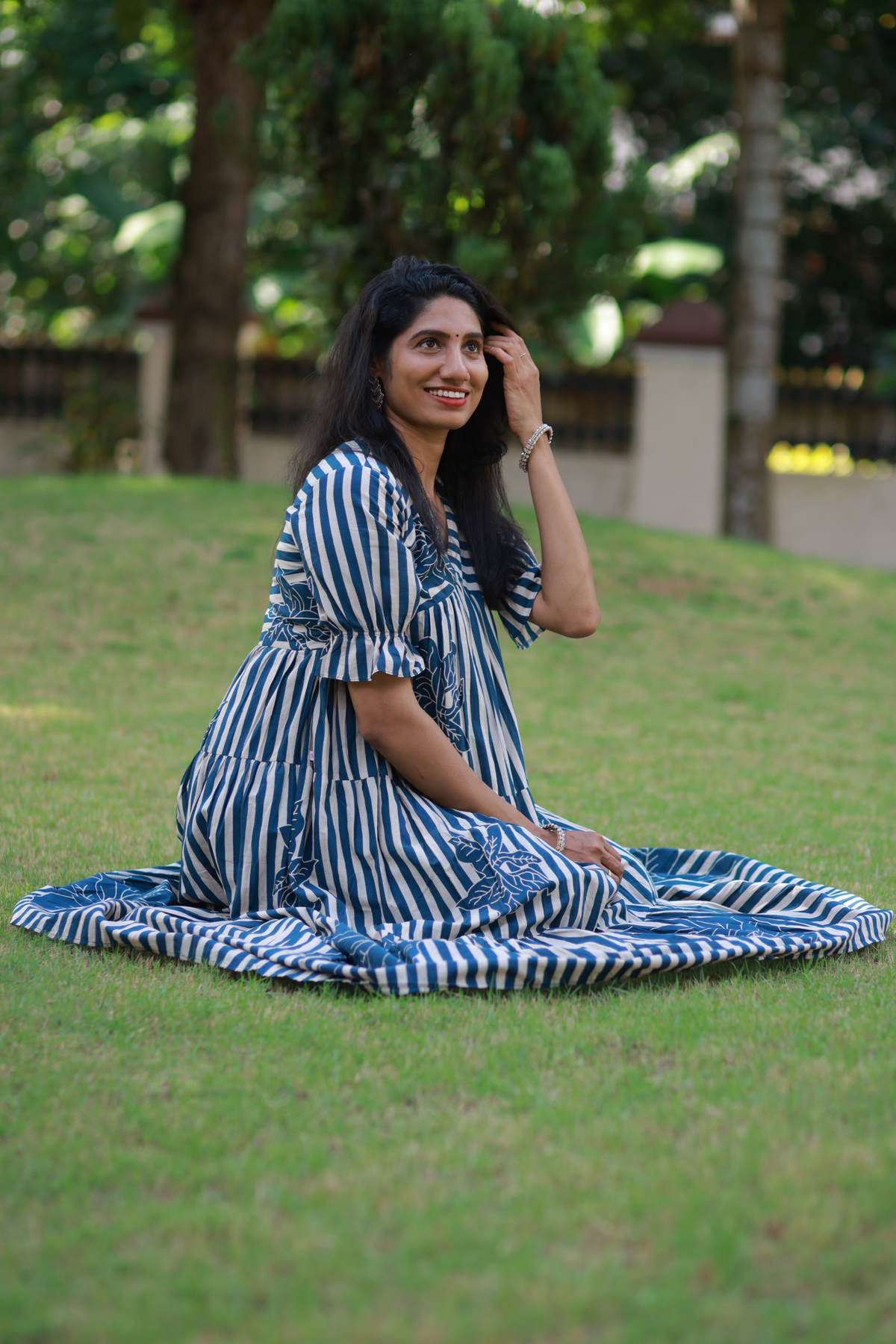 Tiered dress(Teal Blue)