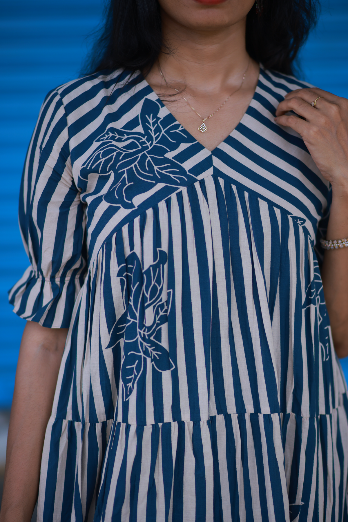 Tiered dress(Teal Blue)