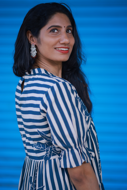 Tiered dress(Teal Blue)